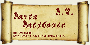 Marta Maljković vizit kartica